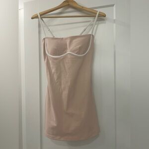 Alo airbrushed streamline dress, pink quartz, size S